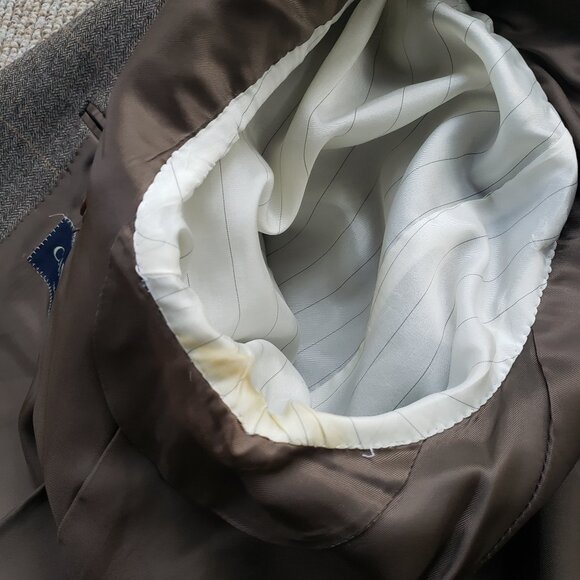 Canali 13320 Brown Windowpane Blazer Men's 60L IT (50L US) - Picture 6 of 13